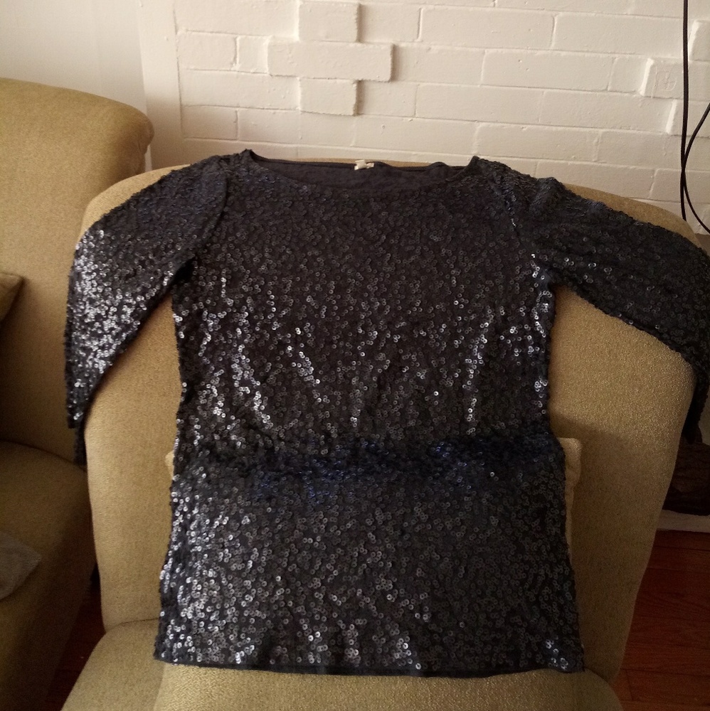 J. Crew Sequin long sleeve top